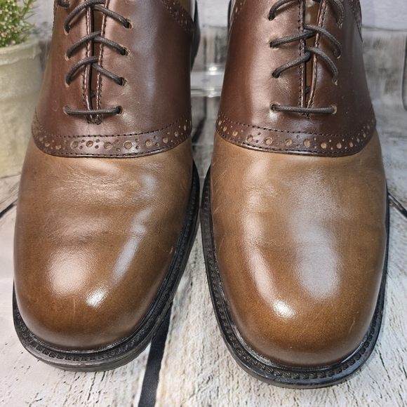 FLORSHEIM MENS BROWN LEATHER OXFORD DRESS SHOE LACE UP SIZE 11 main image 9